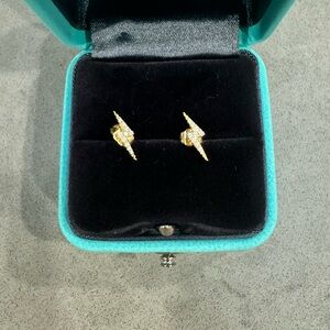 Authentic 18 carat gold and diamond Maria Tash Lightning bolt earrings